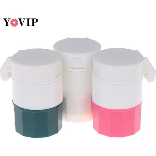 Portable Medicine Splitter Box Storage Crusher 4 in 1 4 Layer Powder Tablet Grinder Powder Pill Cutter