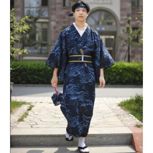 Daily Traditional Japanese men kimono Spring Robe