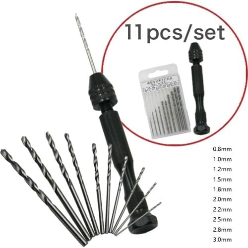 Mini Hand Hole Drill Reamer Pin Hand Manual Twist Drill Chuck Clamping 0.8-3.0mm