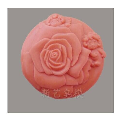 Great-Mold Flower Silicone Soap Mold Round Silicone Mold for Soap Wax Food Grade Decorating Chocolate Craft Molds