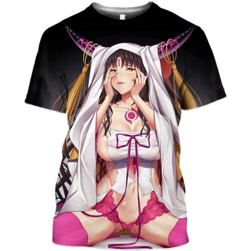 SONSPEE Summer Fashion Men Women Sweatshirt 3D Print Anime Fate Stay Night Short Sleeve T-Shirt Unisex Casual Pullover Top K09