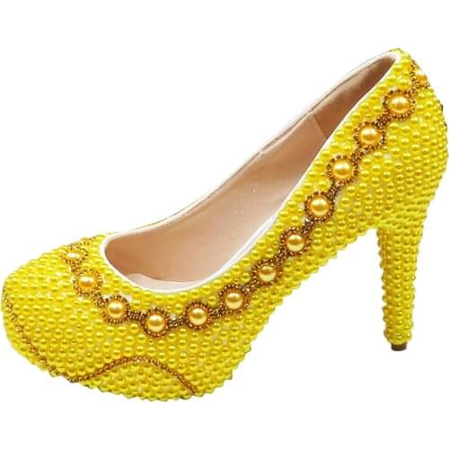 Luxury Women Pumps womens Shoes High Heels Sexy Toe Slip-on Wedding Party Brand Fashion Crystal Pearl Dinner Women Shoes-41