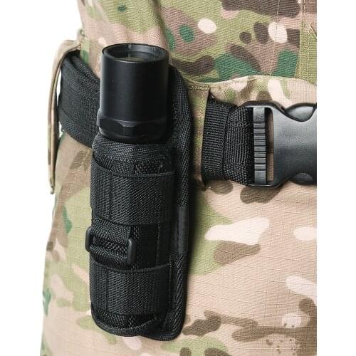 360 Degrees Rotatable Flashlight Pouch Led Torch Holster Case For Belt Flashlight Cover Hunting Bags Black Color