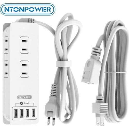 NTONPOWER Japan Plug with 3 Meters Extension Cord 6000V Surge Protector Power Strip with Rotatable Plug for Home Office