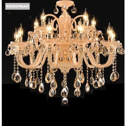 SHIXNIMAO Luxury candle Crystal Chandelier European candle crystal lamp Crystal Chandelier 6Arm/8Arm/12Arm/15Arm Crystal lamp