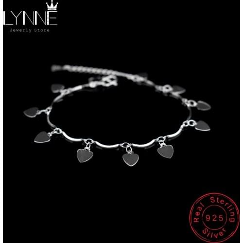 Hot Sale Bohemia Love Heart Pendant Bracelet 925 Sterling Silver Summer Charm Bracelets Women Jewelry Hand Chain Birthday Gift