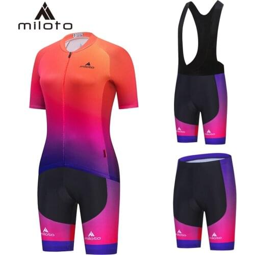 Miloto Pro Women Cycling Set MTB Bike Clothing Female Racing Bicycle Clothes Ropa Ciclismo Breathable Road Mountain Cycling Wear