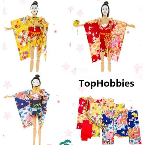1/6 Female Clothing Set Doll Clothes Short Japanese Kimono Bathrobe Japan Adult Ceremony Ladies Dress Short Skirt Fit 12"Figure