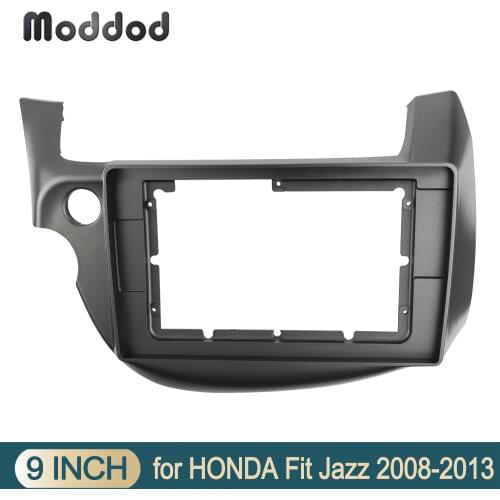 10.1 inch Double Din Fascia for Honda Jazz 2008-2013 Left Wheel Dash Kit Dashboard Screen Inataiiation Refitting Frame Bezel