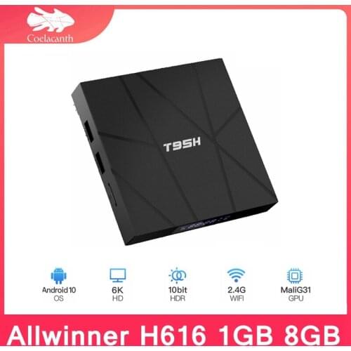 2020 Newest T95H Smart Tv Box Android 10.0 HDMI 2.0 Allwinner H616 4GB RAM 32GB 64GB ROM 2.4G Wifi 6K HD Set Top Box
