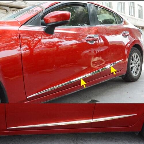 4PCS For Mazda 3 Axela sedan 2014-2018 stainless steel Side Door Body Molding Cover Trim car styling accessories