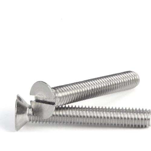 50PCS M3 M4 M5 Slotted Pan Head Countersunk Screw Slot Bolts A2 304 Stainless Steel
