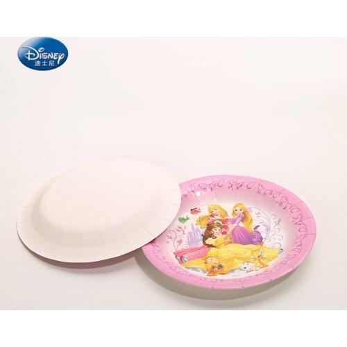 6pcs beautiful Princess 7inch Paper Plates Dishes Kids Birthday Party Supplies Decoration Cake Dish Disposable plate