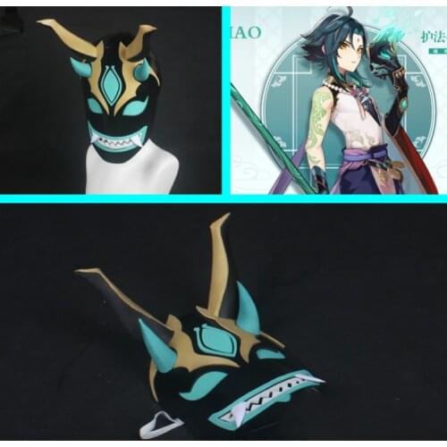 Genshin Impact Xiao Cosplay Mask Helmet Halloween Carnival Cosplay Costume Accessories Props