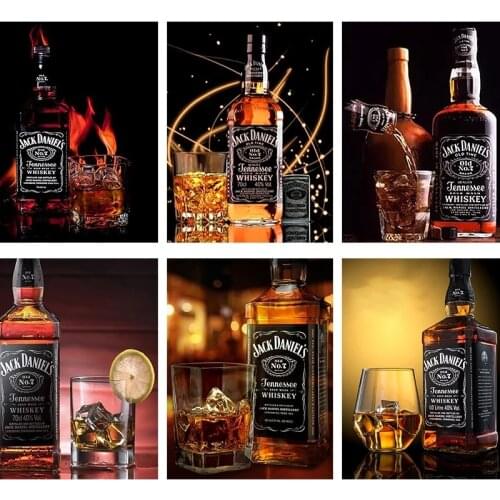 5D DIY Whiskey Wine Diamond Painting Cross Stitch Embroidery Diamond Mosaic Art Living Home Room Decor