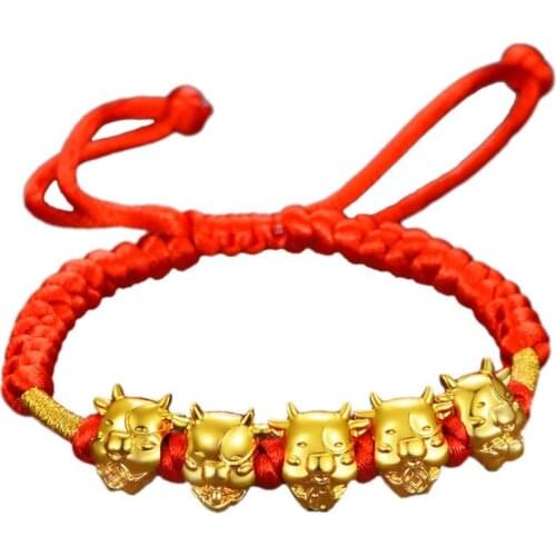 2021 Chinese Ox New Year Lucky Blessing Bracelets Cow Red String Bracelets