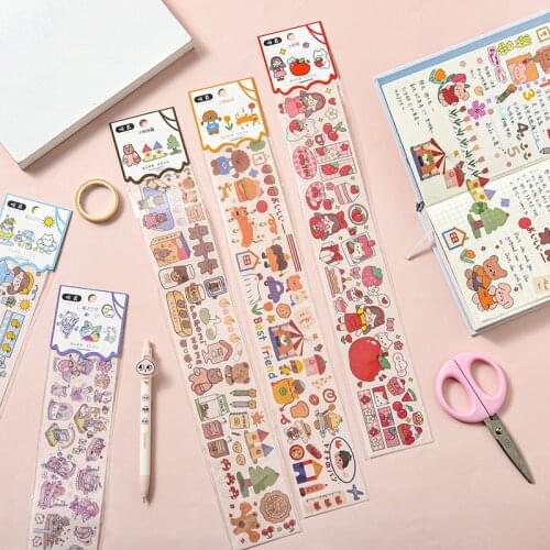 6cm*34.5cm Girls Life And Bears Washi Tape Scrapbooking Paper Stickers DIY School Stationery Crafts Supplies Decoration