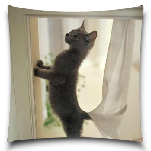 Cute Cat Pattern Cushion Cases Modern Soft Cotton Decorative Pillow Covers for Bar 5 size 9 style