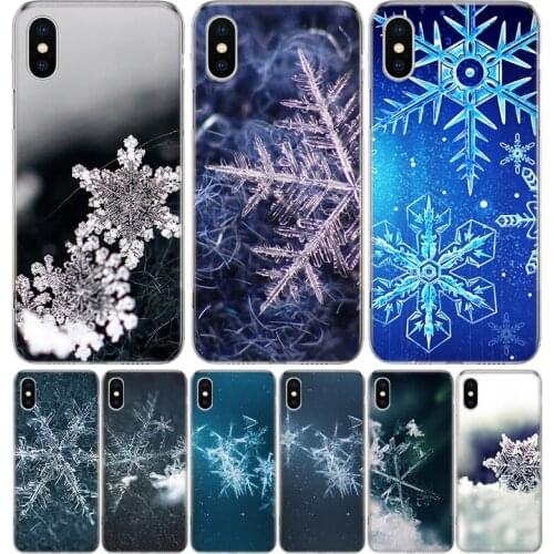 Snow Snowflake Winter Cold Silicon Phone Case For Apple IPhone 11 12 Pro X XR XS Max 7 8 6 6S Plus 7G 6G 5S SE + Pattern Cover C