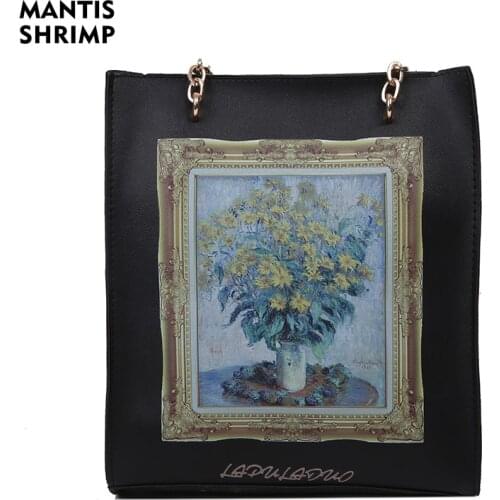 Black Oil Frame Design Pu Leather Bag for Women Fashion Shoulder Bag Ladies Purses and Handbags Female Shoulder Chain Bag 2021