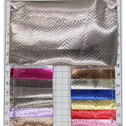 Decorated leather Flexible PVC leather for bags handbags metal flash light snake skin leather fabric
