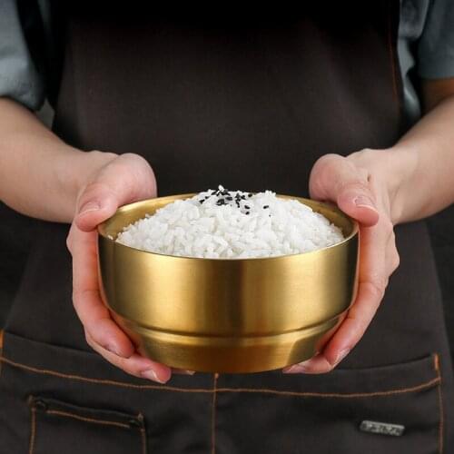 Nordic 304 Stainless Steel Double Rice Bowl With Lid Household Soup Noodle Bowl Anti-Scalding Child Small Bowl Kitchen Tableware