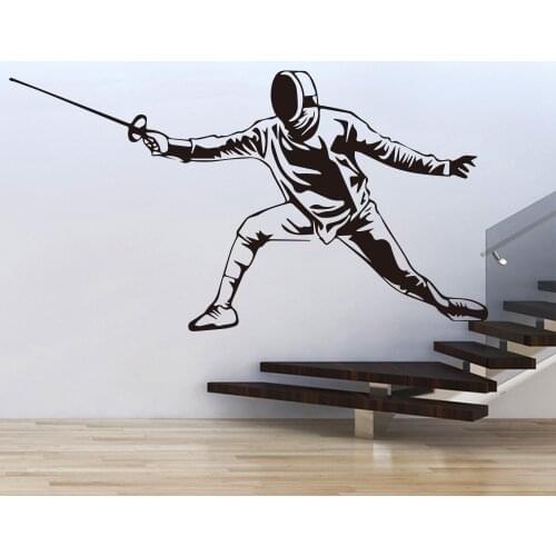 Swordsman Fencer Wall Stickers for Wall decal Fencing Hall FCH Decoration murals Accessories for Living Room Vinyl wallpaper