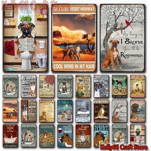 [ Kelly66 ] Pet Dog Bath Soap You Are My Sunshine Friend Boxer Tin Metal Sign Home Pub Bar Decor Painting 20*30 CM Size Dy209