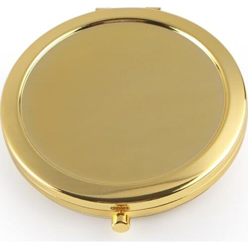 Round Mirror Compact Blank Plain gold Colour For DIY gift mirror 18413-2