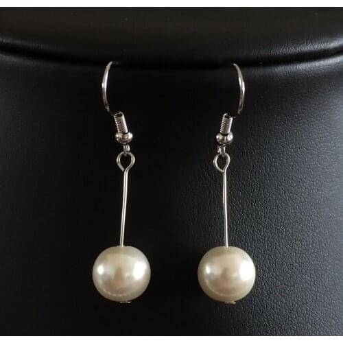 Fashion white shell 10mm artificial pearl beautiful round beads hot sale jewelry making 15 inch BV109