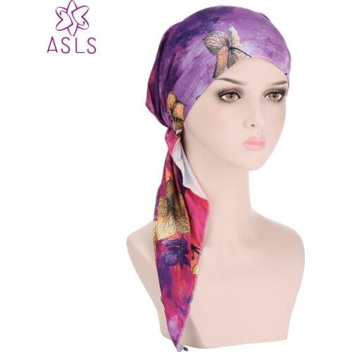 2021 New High Quality Fashion Elegant 8 Colors Breathable Printed Cap Muslim Baotou Cap Milk Silk India Cap Women Turban