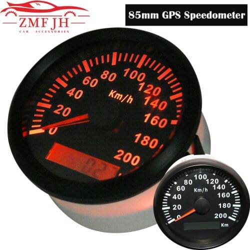 Car Truck Boat Motor Auto New 85mm GPS Speedometer Gauge 200KMH Speed Meter with GPS Antenna Waterproof Gauge Red Backlight