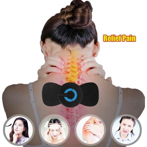 New Portable Mini Electric Neck Cervical Massager Stimulator Back Thigh Massager Pain Relief Massage Patch Intelligent Wireless