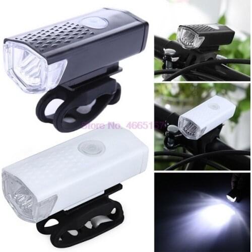 By dhl or fedex 50 pcs Super Bright USB Led Bike Waterproof Front Lamp Bicycle Light 3 Light Modes Strap Rechargeable