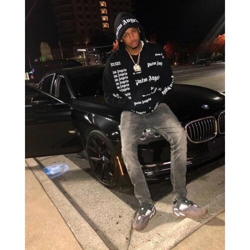 Palm Angels full-body letters hooded Sweatshirts men women couple hip-hop street