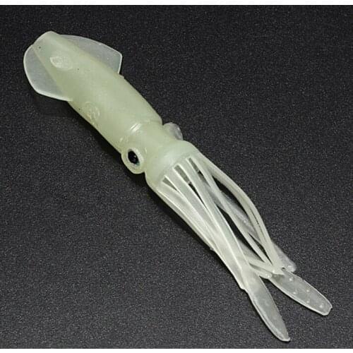 Transparent Luminous Soft Squid Lure Baits 10.5cm/8g Bass Trolling Fishing Lure