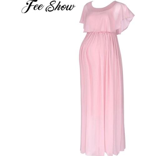 Maternity Photography Props Pregnancy Photography Dresses For Photo Shoot Pregnant Women Sexy Off Shoulder Chiffon Maxi Gown