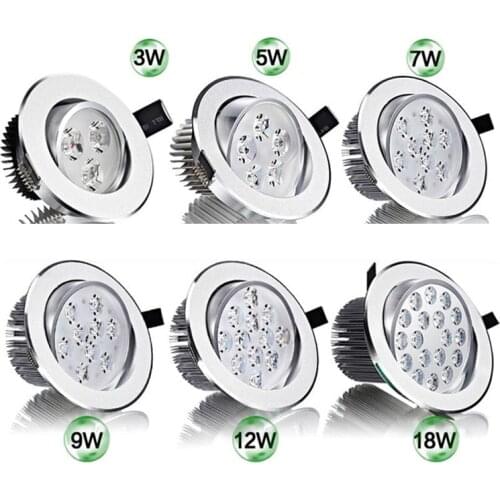 Super Bright LED Bulb 3W 5W 7W 9W 12W 15W LED Ceiling Downlight led Downlight Recessed Spot Light for Home Lighting AC85-265V