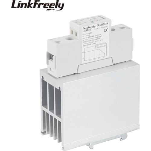 TRA48D60H Heat Sink Solid State Rely Din Rail SSR 60A DC AC 5V 12V 24V 32VDC Input 42-480VAC Output Voltage Control Relay Switch
