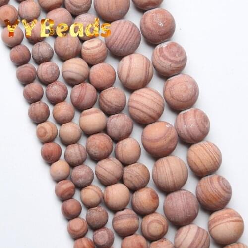 Dull Polished Natural Red Stripes Wood Jaspers Gem Stone Beads 4 6 8 10 12mm Loose Spacer Beads For Jewelry Making Bracelet 15"