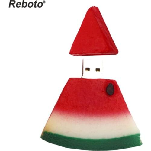 Reboto Cartoon Watermelon Pendrive USB 2.0 USB Flash Drive 64GB 32GB summer fruit Memory Stick 16GB 8GB 4GB Mini U Disk Gift