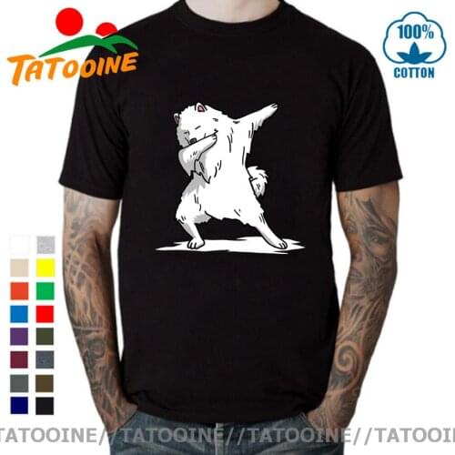 Dabbing Samoyed Dog Bull Terrier Funny Tshirts Techno Dubstep Hiphop Electronic Dance Music Dog Corgi New T Shirt Mens Black Tee