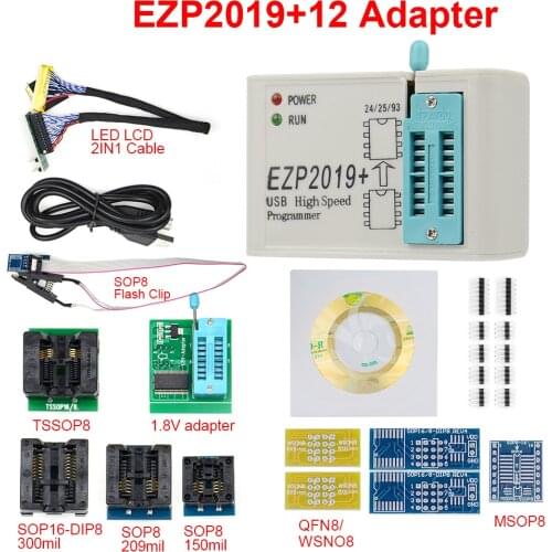 Factory Price! Newest Version EZP2019 High-speed USB SPI Programmer EZP 2019 Support24 25 93 EEPROM 25 Flash BIOS Chip+5 Socket