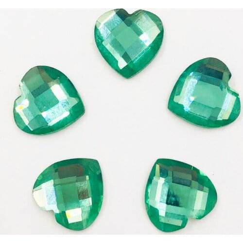 Factory sales!! Light green flatback heart Crystal glass Rhinestones DIY Apparel accessories 20pcs/pack