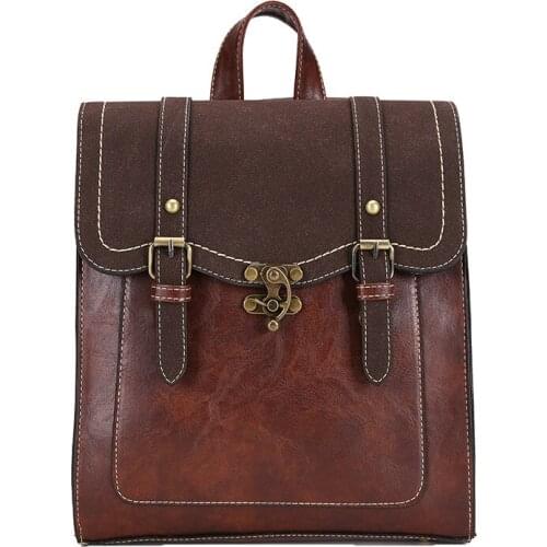 Ladies Backpack Leather Shoulder Bag Handbag Womens Leather Bags 100% Korean Backpacks for Women Summer Fashion Bag Retro