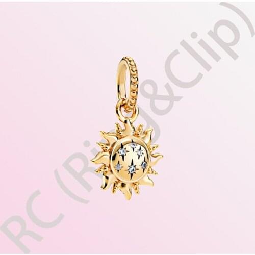 2020 New Arrival S925 Sterling Silver Beads Sparkling Sun Pendant Dangle Charms fit Original Pandora Bracelets Women DIY Jewelry