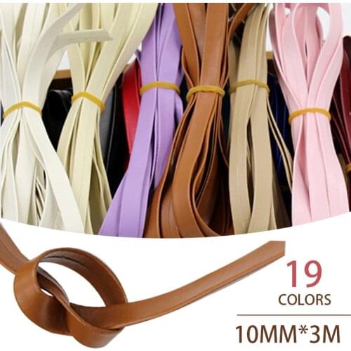 3 Meter Faux Leather PU Bias Binding Tape 10mm Sewing Piping DIY Craft Patchwork Upholstery Textile Webbing Ribbon