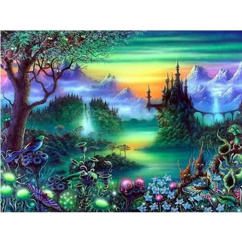 5D Diamond Painting Kits For Adults Fairy Tale Forest Tree Full Drill,Diy Crystal Picture Artwork - ic Forest