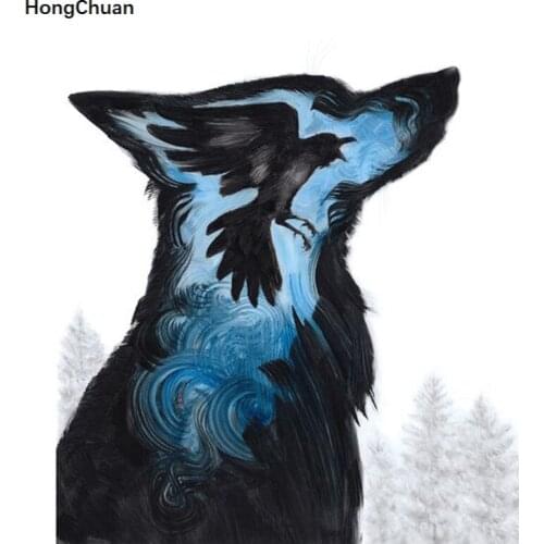 5D Diamond Painting Full Square/Round Diamond Embroidery Abstract Wolf Handmade Rhinestone DIY Mosaic Home Decoration Gift