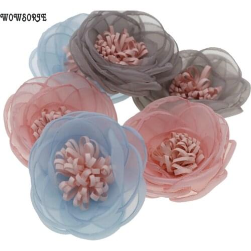 7.5cm Korean baby DIY Lotus Flower Hair Accessory without Headband No HairClips Hair Bows newborn Hair Accessories 5pcs/lot